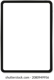 iPad Pro 2020 2021 Realistic black Tablet. Front Display View. High Detailed Device Mockup. Separate Groups and Layers. Easily Editable. Vector illustration