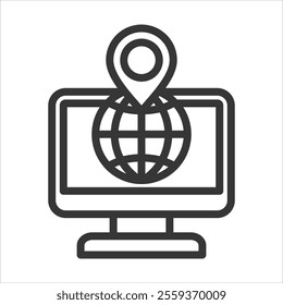Ipaddress Outline Icon Vector Illustration