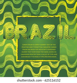 Ipanema beach pattern banner. Vector illustration. Brasil style pattern.