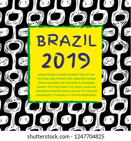 Ipanema beach pattern. Brasil style pattern. Happy 2019 new year in Brasil and Rio de Janeiro.