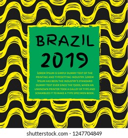 Ipanema beach pattern. Brasil style pattern. Happy 2019 new year in Brasil and Rio de Janeiro.