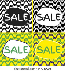 Ipanema beach pattern sale set. Vector illustration. Brazil style sale set of banners.
