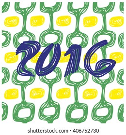 Ipanema beach pattern set. Vector illustration. Brazil, Rio style pattern. Ipanema, Brazil, Rio pattern. 2016 year.