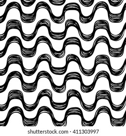 Ipanema beach pattern. Vector illustration. Brazil, Rio style pattern. Hand drawn.  Ipanema, Brazil, Rio pattern. Wave pattern.