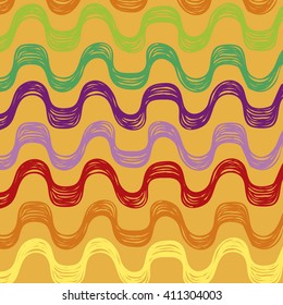 Ipanema beach pattern. Vector illustration. Brazil, Rio style pattern. Hand drawn.  Ipanema, Brazil, Rio pattern. Wave pattern.