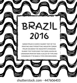 Ipanema beach pattern. Vector illustration. Brasil style pattern. Summer banner.
Brazil 2016.