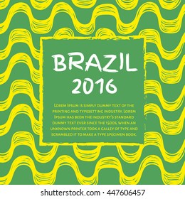 Ipanema beach pattern. Vector illustration. Brasil style pattern. Summer banner.
Brazil 2016.