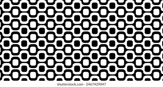 Ipanema sidewalk pattern. Famous beach boardwalk in Rio de Janeiro. Brasilian symbol. Repeating black and white texture with optical illusion in Portuguese pavement style. Vector graphic illustration.