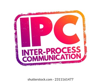 IPC Inter-Process Communication - refers specifically to the mechanisms an operating system provides to allow the processes to manage shared data, acronym text concept stamp