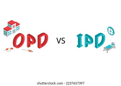 IPD or In Patient department compare with OPD or out patient department