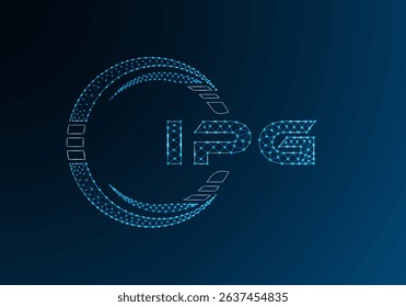 IPG low poly letter logo vector design. IPG lower poly logo design. Low poly logo.