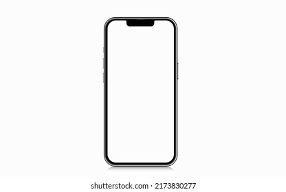 iphone 13 pro max isolated ,iphone mockup 3D frameless of Smartphone with blank screen for Infographic Global Business web site design iphon app Vector : Bangkok, Thailand - June 13 , 2022
