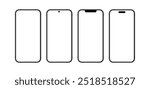 iPhone 15 16 Pro Max mobile phone devices blank display mockup set. Different style smartphone cellphone collection for social media advertisement