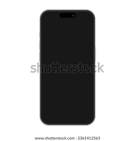 iphone 15 mockup isolated vector illustration on white background. mobile phone or cell phone cut out template. 