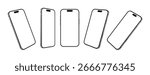 iPhone 16 Pro Max mobile phone devices, blank screen front and side angle mockup set for advertisement on white background. Modern smartphone vector illustration