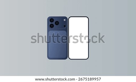 iPhone 17 with blank screen on white background. vector.