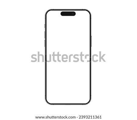 Iphone 17 pro max martphone model on white background isolated. 3D mobile phone with empty screens. Smartphone mockup front view white screen