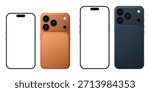iPhone 17 Pro and iPhone 17 Pro Max mockup. Iphone mockup screen front view