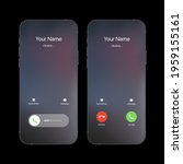 iPhone Call Screen Concept UI Set with Realistic Blurry Background. Incoming Call Screen Template