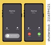 IPhone Call Screen Concept UI. Incoming Call Screen Template. Smartphone. Android. Phone. UI. UX. User interface user experience.