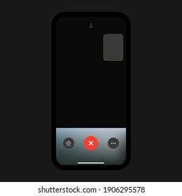 iPhone FaceTime Video Call Mobile Interface Concept. Camera UI Template. Social Media Vector Illustration