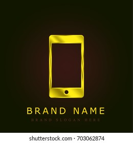 iPhone golden metallic logo