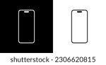 Iphone icon vector. Blank smartphone screen for mockup background