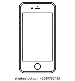 iphone17 outline vector on white background