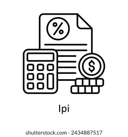 Ipi vector outline icon design illustration. Manufacturing units symbol on White background EPS 10 File