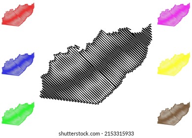 Ipixuna municipality (Amazonas state, Municipalities of Brazil, Federative Republic of Brazil) map vector illustration, scribble sketch Ipixuna map