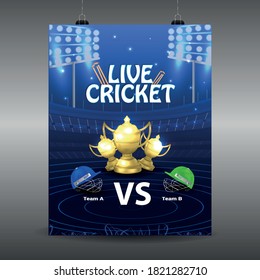 Ipl Cricket Match Concept With Stadium And Ball, Batsman Playing Cricket Championship  And Background