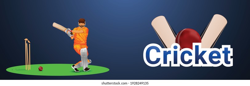 Ipl Cricket Match concept with stadium, batsman playing cricket and gold trophy and Background