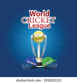Ipl cricket tournament, cricket match elements with stadium and bat and ball on blue colour background.