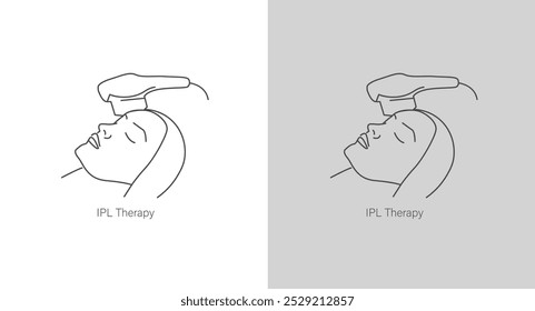 Ícone Vetor da Terapia IPL para Tratamento Intenso de Pele Pulsada