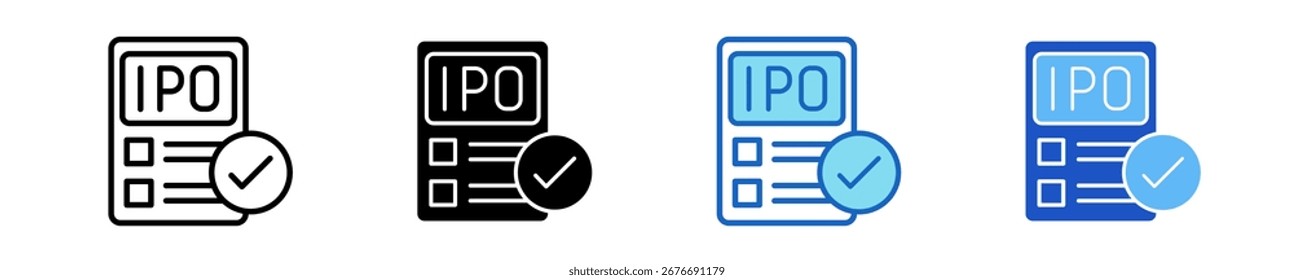 Ícone De Aprovação De Ipo Definir Coleção De Vários Estilos