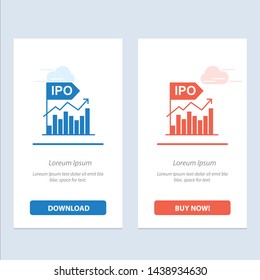 Ipo, Business, Initial, Modern, Offer, Public  Blue and Red Download and Buy Now web Widget Card Template