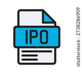 IPO Color Icon Initial Public Offering icon representing company stock market launch.