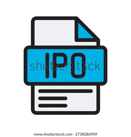 IPO Color Icon Initial Public Offering icon representing company stock market launch.