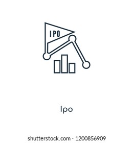 Ipo concept line icon. Linear Ipo concept outline symbol design. This simple element illustration can be used for web and mobile UI/UX.