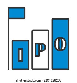 Ipo Icon. Editable Bold Outline With Color Fill Design. Vector Illustration.