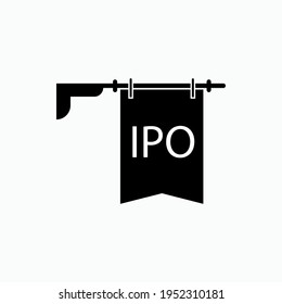 IPO Icon. Initial Public Offer. Stock Exchange Element Symbol - Vector.