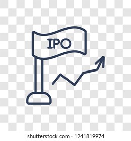 Ipo icon. Trendy linear Ipo logo concept on transparent background from Business and analytics collection