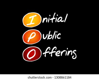 IPO - Initial Public Offering, acronym business concept background