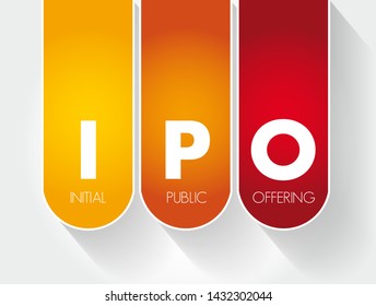 IPO - Initial Public Offering acronym, business concept background