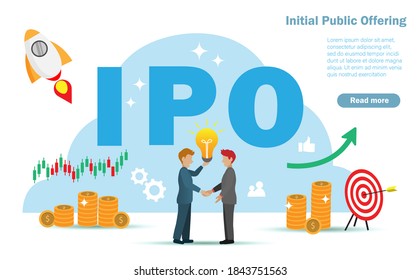 Vektor Stok Ipo Initial Public Offering Concept Businessman (Tanpa ...