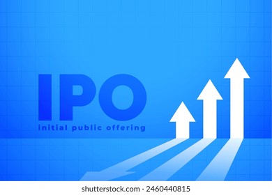 IPO Initial Public Offering Konzept Hintergrund Design Vektorgrafik