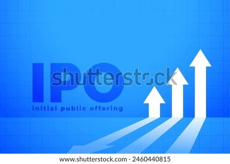 ipo initial public offering concept background design vector