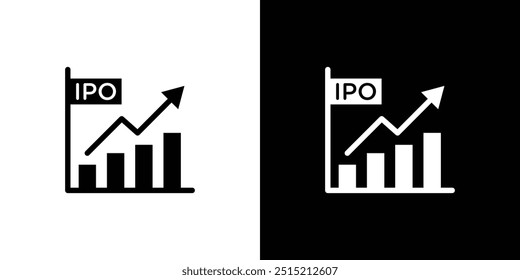 IPO Initial public offering icon logo set vector