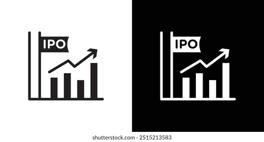 IPO Initial public offering icon Thin line flat illustration