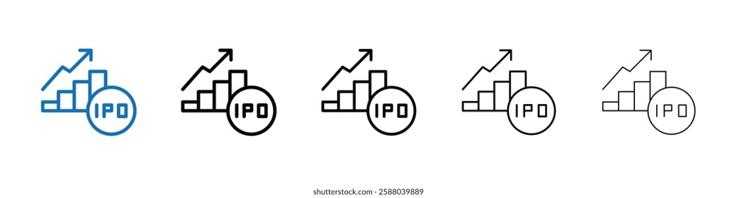 IPO Initial public offering icon Outline vector logo for web ui